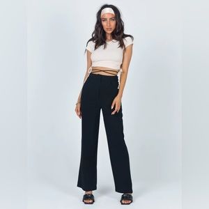 Princess Polly Niccola Black Linen Pants